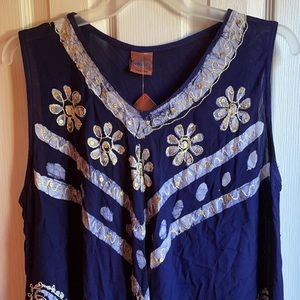 NWT CALIFORNIA WOMAN EMBELLISHED TANK TOP